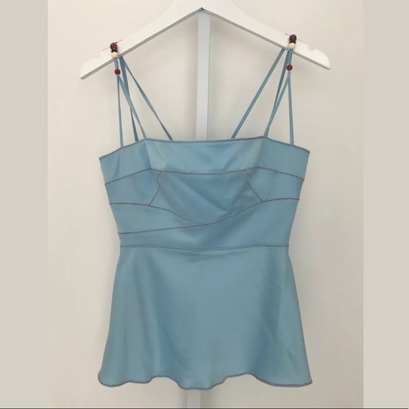 JUST CAVALLI BLUE SEXY BUSTIER TOP SIZE 6 NWOTS! - Picture 2 of 12